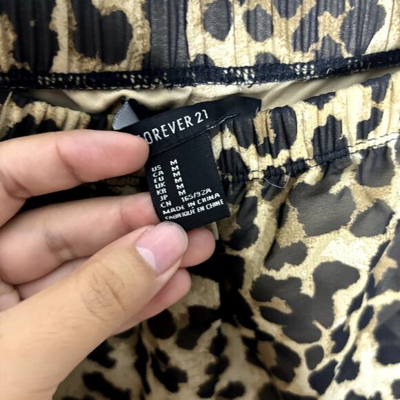 Forever 21 Tan Leopard Print Strapless Maxi Dress Sz M - Picture 4 of 9